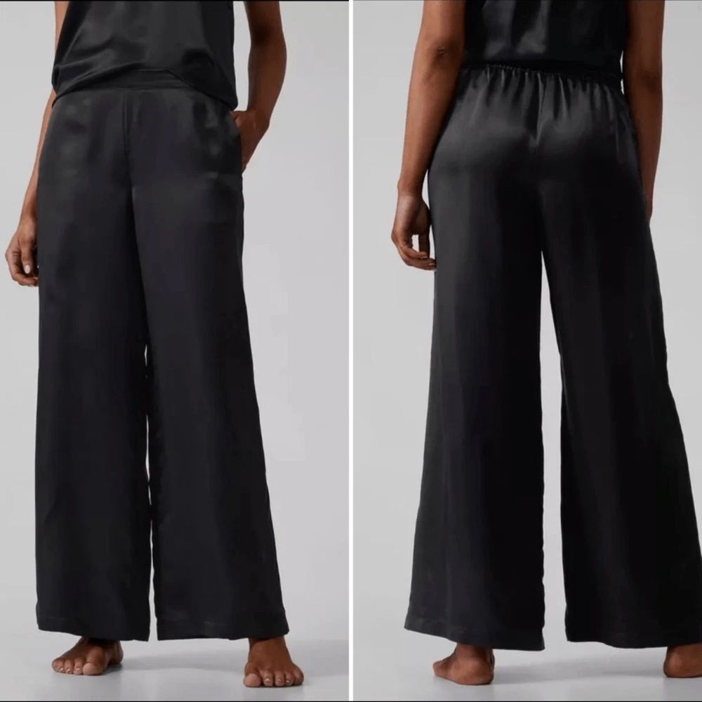 Athleta Black Calm Cool Wide Leg Sleep Lounge Pant Women’s Size Medium Pull On